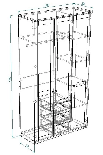 Шкаф распашной София РАХ-19 МДФ Белый - фото 3