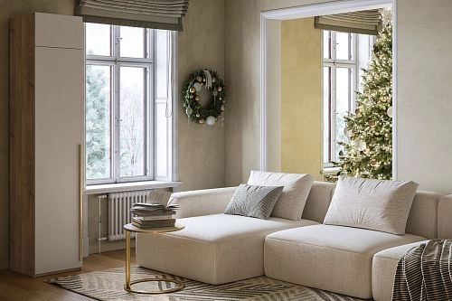 Шкаф распашной Лорена Хит-1 с антресолью Сатин - фото 1