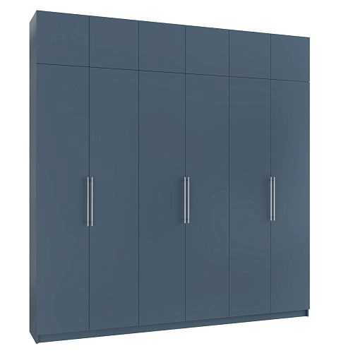 Шкаф распашной Калифорния-6 с антресолью Альби Полуночно-синий - фото 4