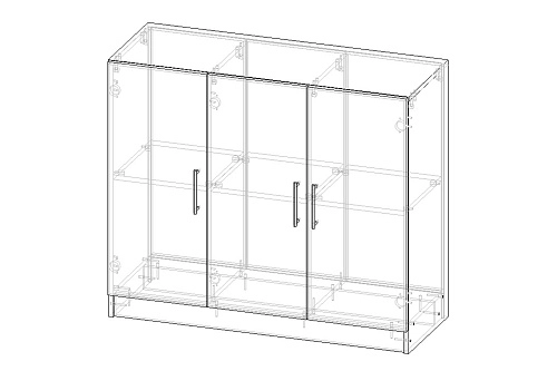 Комод Эверест-3 МДФ Аквамарин - фото 2