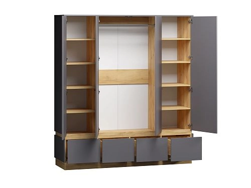 Шкаф распашной Exeed-4 Графит - фото 3