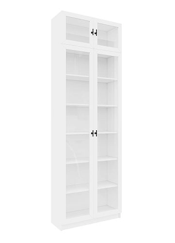 Шкаф Библиотека Билли Хелена-20 с антресолью Белый/Черный - фото 4