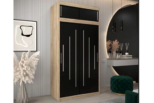 Шкаф-купе Валмиера-2А NEW Дуб Сонома/Черный - фото 1