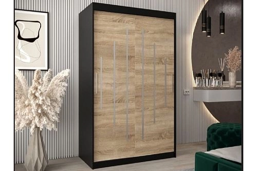 Шкаф-купе Валмиера-2 NEW Черный/Дуб Сонома - фото 1