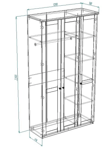 Шкаф распашной София РАХ-6 МДФ Белый - фото 3
