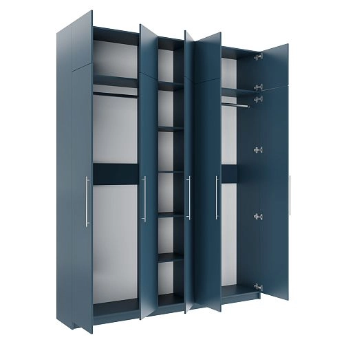 Шкаф распашной Калифорния-5 с антресолью Альби Полуночно-синий - фото 2