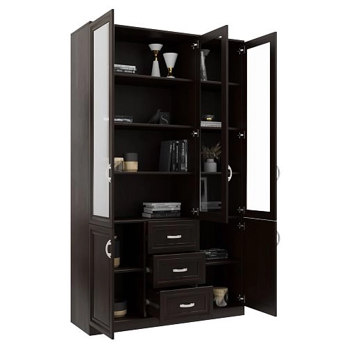 Шкаф Библиотека Библиограф 3.6 Рельеф Венге - фото 2