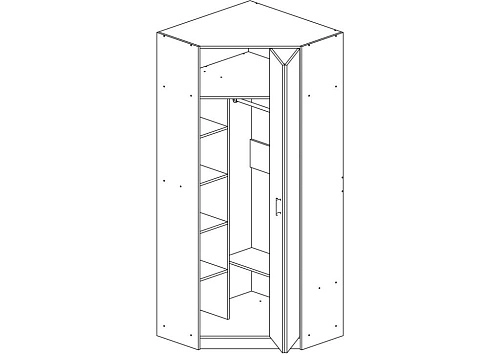 Шкаф угловой Гармошка-1 Дуб Сонома - фото 3