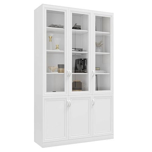 Шкаф Библиотека Библиограф 3.3 Рельеф Белый - фото 3