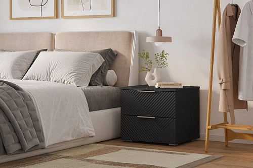 Тумба прикроватная Салерно NEW 2 Черный - фото 1