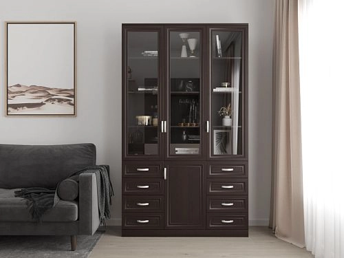 Шкаф Библиотека Библиограф 3.9 Рельеф Венге - фото 1