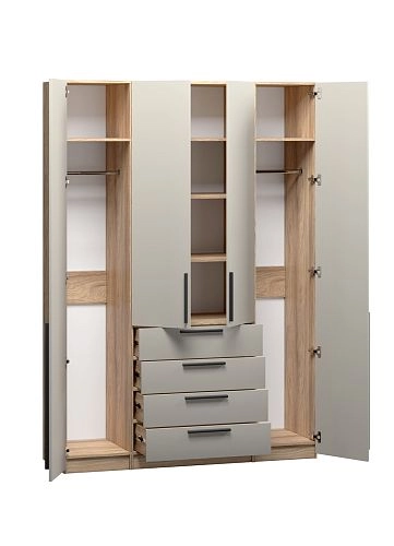 Шкаф распашной Хейсон-5 Кашемир Блэквуд Ячменный - фото 4