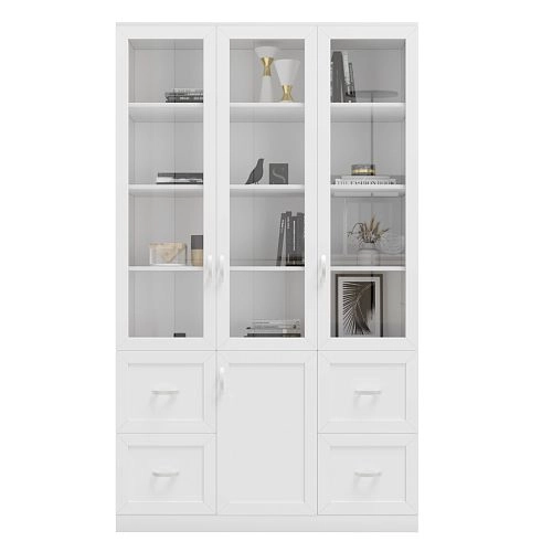 Шкаф Библиотека Библиограф 3.5 Квадро Белый - фото 4