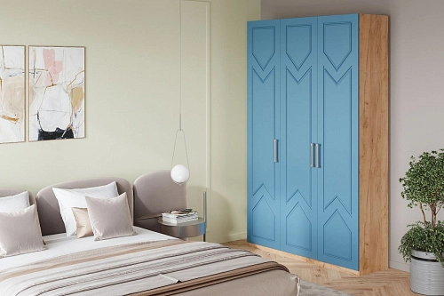 Шкаф распашной Эверест-3 МДФ Аквамарин - фото 1