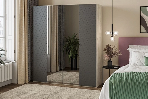 Шкаф распашной Колорадо-4 с зеркалом МДФ - фото 1