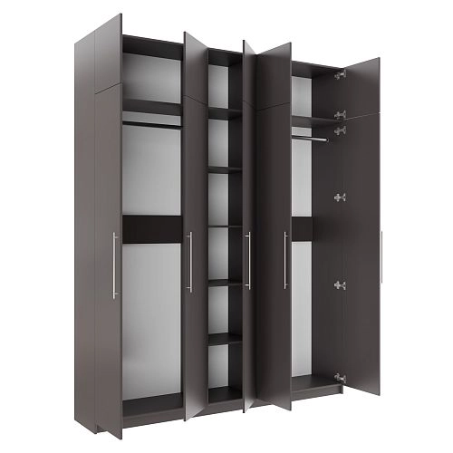 Шкаф распашной Калифорния-5 с антресолью Графит - фото 3