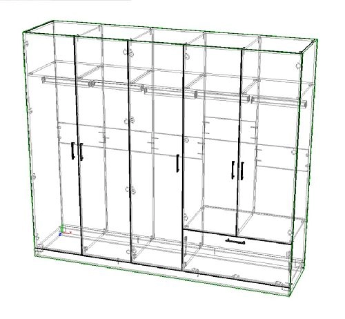 Шкаф распашной Бари-5 Черный - фото 4