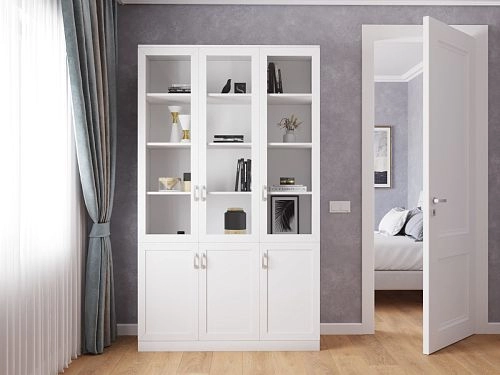 Шкаф Библиотека Библиограф 3.3 Квадро Белый - фото 1