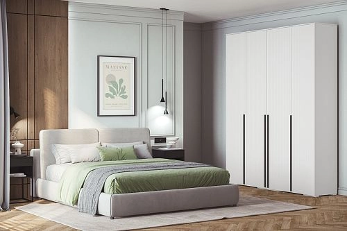 Шкаф распашной Лоренсе-4 Белый - фото 1