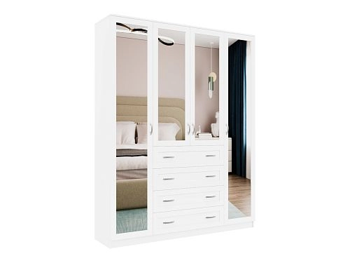 Шкаф распашной Стелла-1 Белый - фото 4