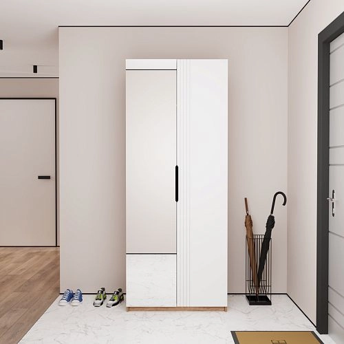 Шкаф распашной Астрис-1 с зеркалом Белый - фото 1