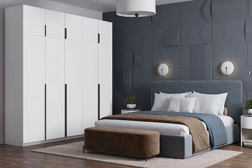 Шкаф распашной Марсель-5 с антресолью Белый - фото 1