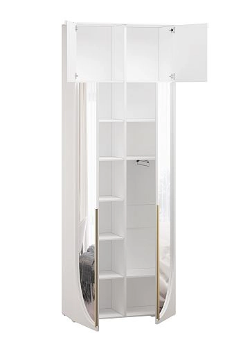 Шкаф распашной Брей-1.2 с антресолью Белый - фото 2