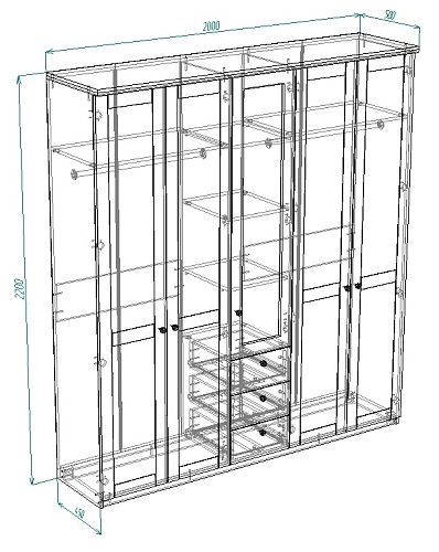 Шкаф распашной София РАХ-17 МДФ Графит - фото 3