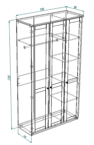 Шкаф распашной София РАХ-1 МДФ Кашемир - фото 3
