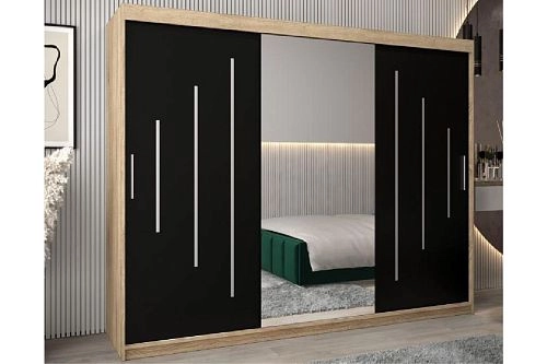 Шкаф-купе Валмиера-5 NEW Дуб Сонома/Черный - фото 1