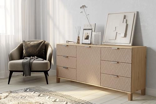 Комод Марвин Йорк 33 фрезеровка 4 Роза - фото 1