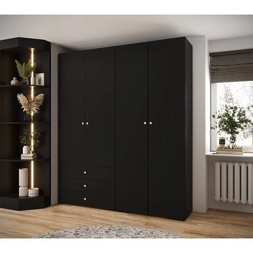 Шкаф распашной Люксор-4.3 Черный - фото 1