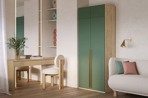 Шкаф распашной с антресолью Микос МДФ-2 Шарли green - фото 1