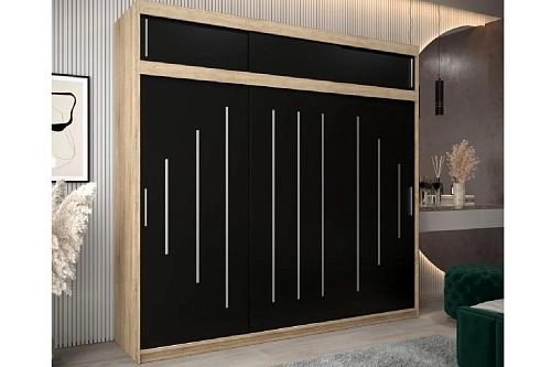 Шкаф-купе Валмиера-7А NEW Дуб Сонома/Черный - фото 1