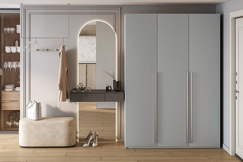 Шкаф распашной Лорена Бест-3 Серый Камень - фото 1