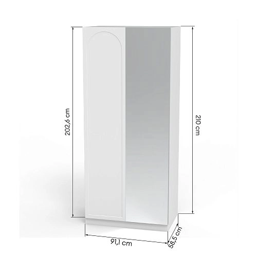 Шкаф распашной Нероли Пуш 1.2 зеркало - фото 4