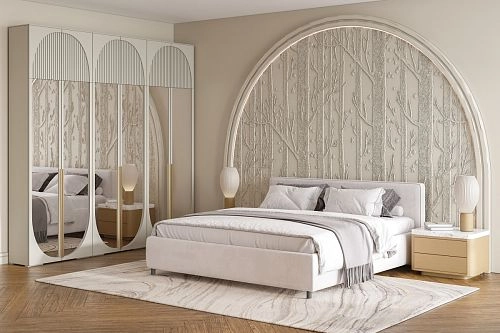 Шкаф распашной Брей-3.2 с антресолью Кашемир - фото 1