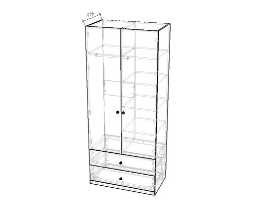 Шкаф распашной Стрекоза Mini-2.2 Белый - фото 2