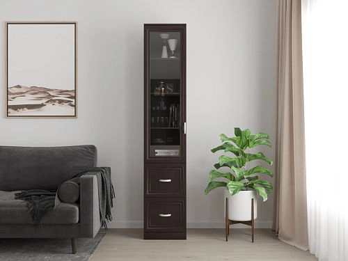 Книжный шкаф Библиограф 1.4 Рельеф Венге - фото 1