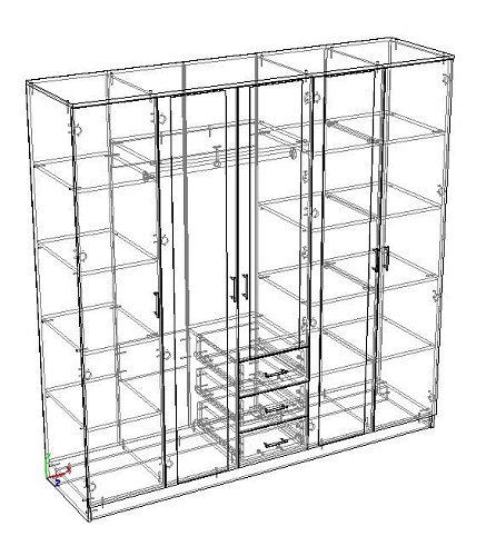 Шкаф распашной Престиж 5.2 с зеркалами - фото 2