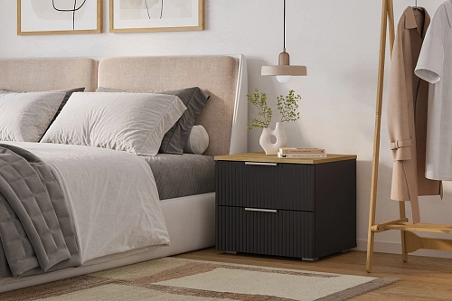 Тумба прикроватная Салерно 2 Черный - фото 1