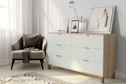 Комод Марвин Йорк 7 фрезеровка 2 Милк - фото 1