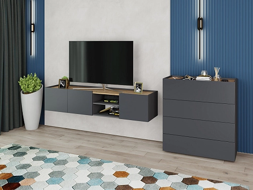 Стенка Сия-2 Графит - фото 1