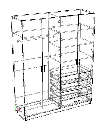 Шкаф распашной Престиж 4.4 с зеркалами - фото 2