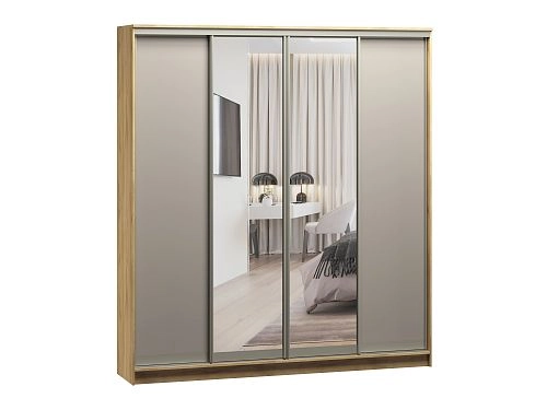 Шкаф-купе Борнео-4.3 Дуб Золотистый/Слоновая Кость - фото 2