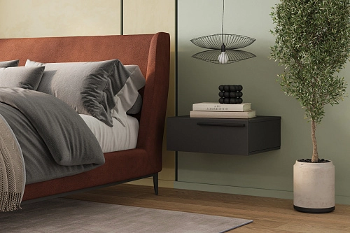 Тумба прикроватная подвесная Лорена Пакс-2 Черный - фото 1