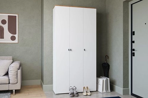 Шкаф распашной Квели 3.1 Белый - фото 1