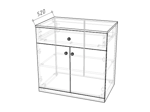 Комод Банни-1 Пастельно-Синий - фото 3