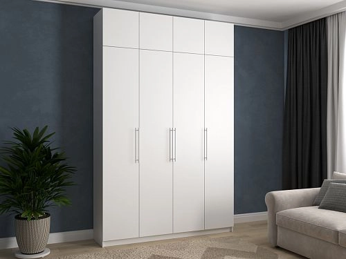 Шкаф распашной Калифорния-4 с антресолью Белый - фото 1