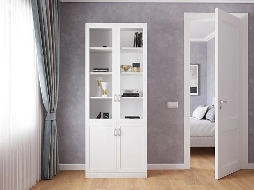 Книжный шкаф Библиограф 2.3 Квадро Белый - фото 1